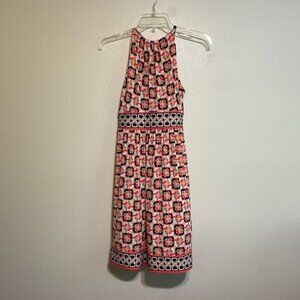New York & Company Red and Black Patterned DRESS